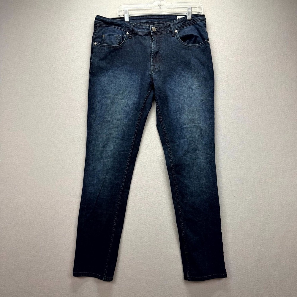 Buffalo David Bitton Jackson Jeans 36x34 Blue Denim Stretch Classic Straight Leg